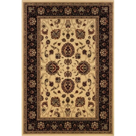 Sphinx By Oriental Weavers Area Rugs, Ariana 130/7 8' Square Square - Ivory/ Black-Polypropylene A130/7240240SQ